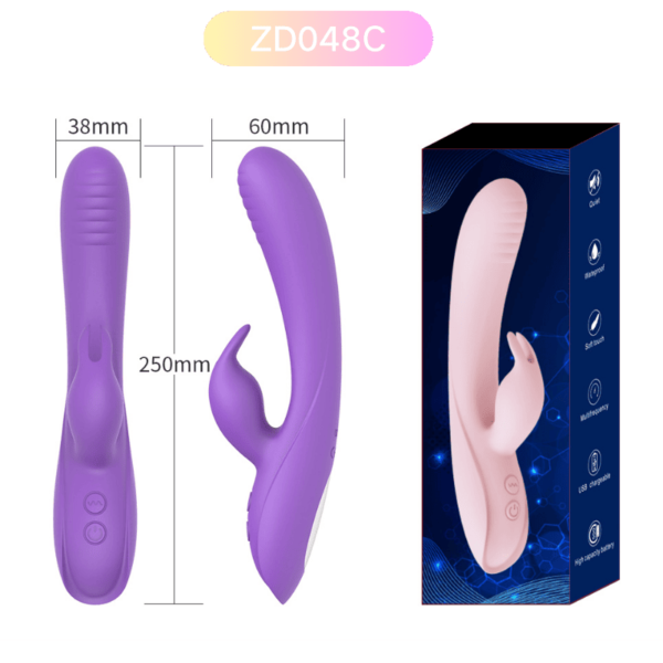 ZD048C Silicone Rabbit Vibrator – 7-Speed Rechargeable Adult Toy - Image 3