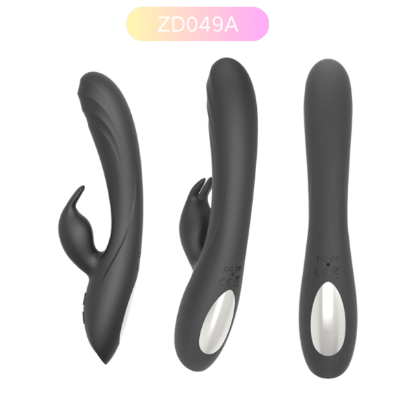 ZD049A Classic Simply Pleasure Rabbit Vibrator – 7-Speed Silicone (Black) - Image 2