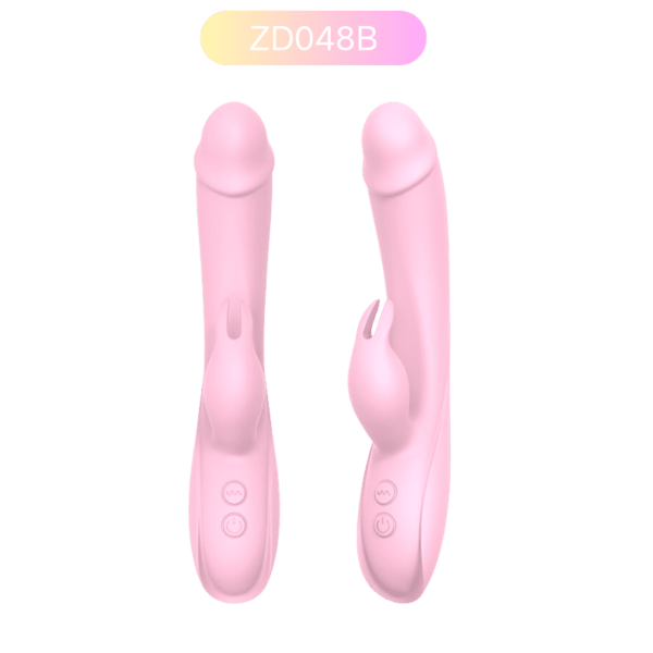 ZD048B Silicone Rabbit Vibrator – 7-Speed Rechargeable Adult Toy (Pink)