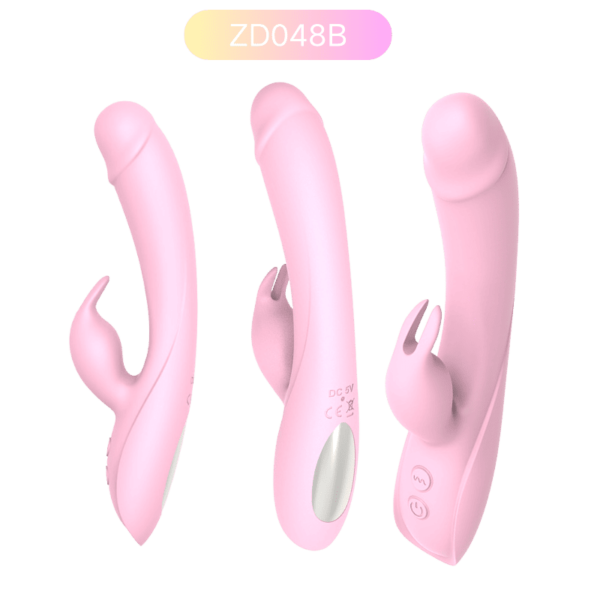 ZD048B Silicone Rabbit Vibrator – 7-Speed Rechargeable Adult Toy (Pink) - Image 2