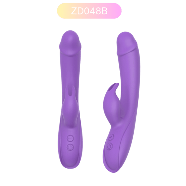 ZD048B Silicone Rabbit Vibrator – 7-Speed Rechargeable Adult Toy (Purple)