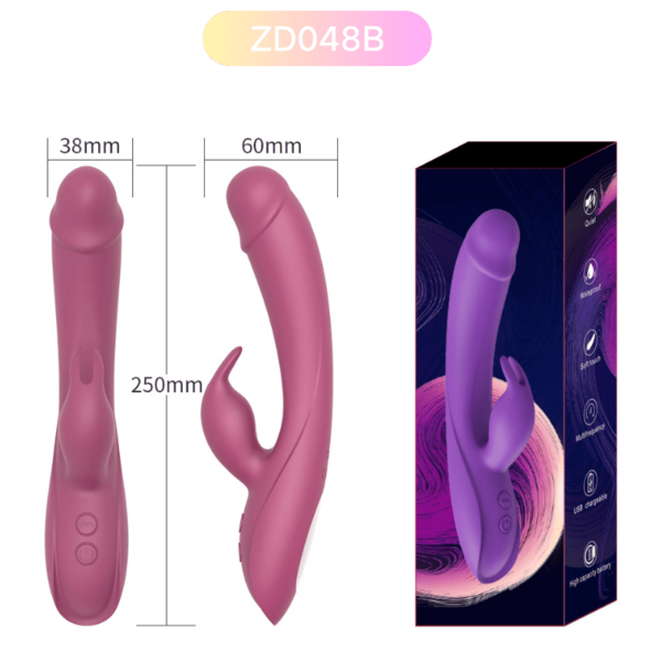 ZD048B Silicone Rabbit Vibrator – 7-Speed Rechargeable Adult Toy - Image 3