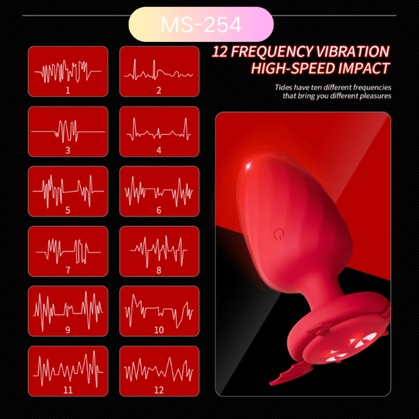 MS-254-Devilish Glow Anal Plug – 12 Vibration Modes, USB Rechargeable - Image 3