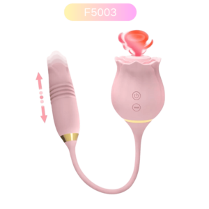 Rose Vibrator with Tongue – 10 Modes, Suction & Flickering F5003