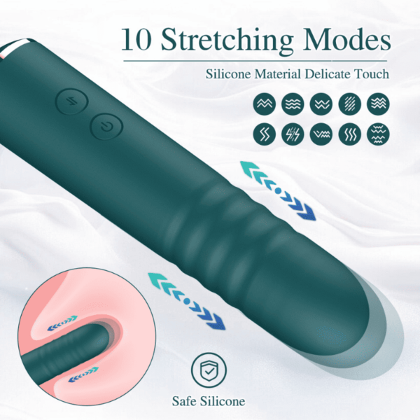 10-Mode Thrusting, Tapping, and Sucking G-Spot Vibrator with Suction Cup - Image 3