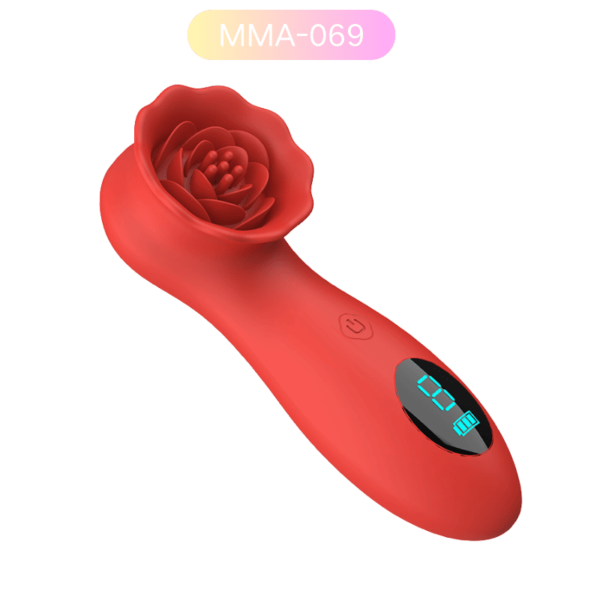 Rose Clit Stimulator – 10-Mode Silicone Vibrator with Magnetic Charging MMA-069 - Image 2