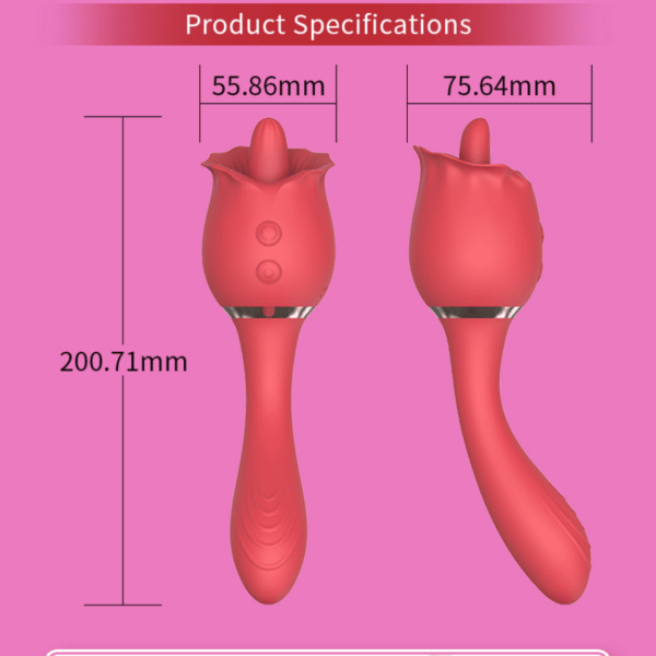 Licking & Sucking Clit Vibrator – 30 Modes, USB Rechargeable ZD057B - Image 4
