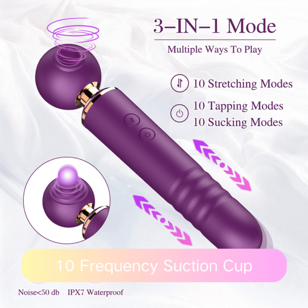 Trinity Bliss 3-in-1 Dildo – Suction, Tapping, Thrusting - Image 6