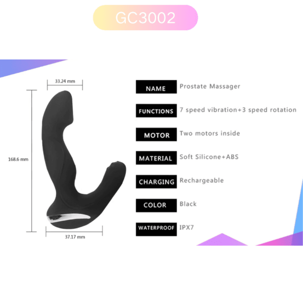 GC3002 Prostate Vibrator – 7 Vibes, 3 Rotation, IPX7 - Image 6
