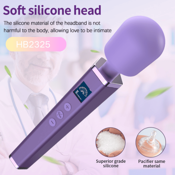 HB2325 Powerful Wand Vibrator – 8 Modes, Battery Display - Image 4