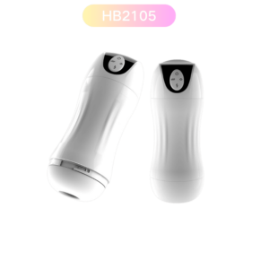 HB2105 interactive male masturbator with sucking, vibration, and music.