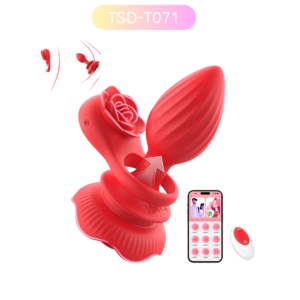 TSD-T071 silicone 2-in-1 anal plug and cock ring combo with app control and heating.