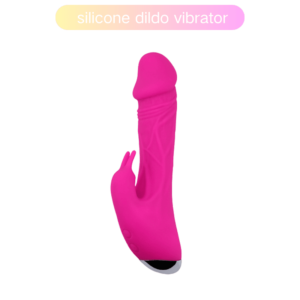 silicone rabbit dildo vibrator with 10 modes and USB charging port visible.