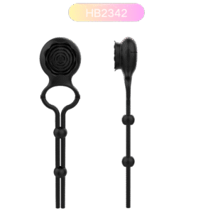 Wholesale Rose Design Dual Cock Ring | OEM Male Sex Toy Manufacturer HB2342