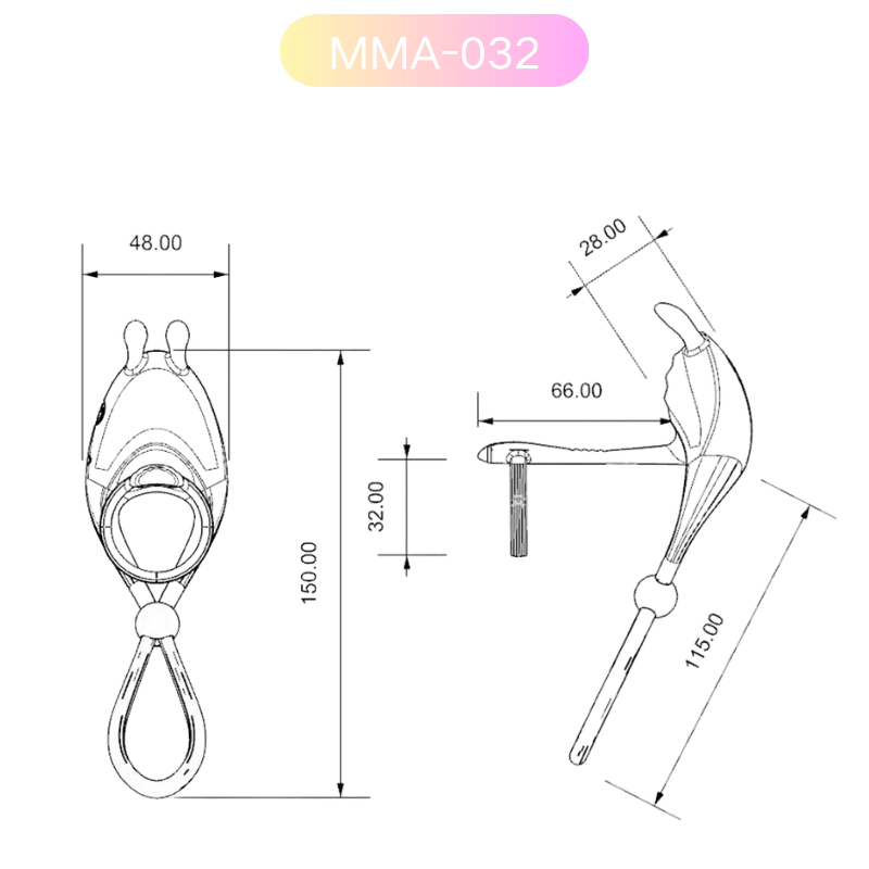 design schematics of a clitoral sucker and a G-spot vibrator