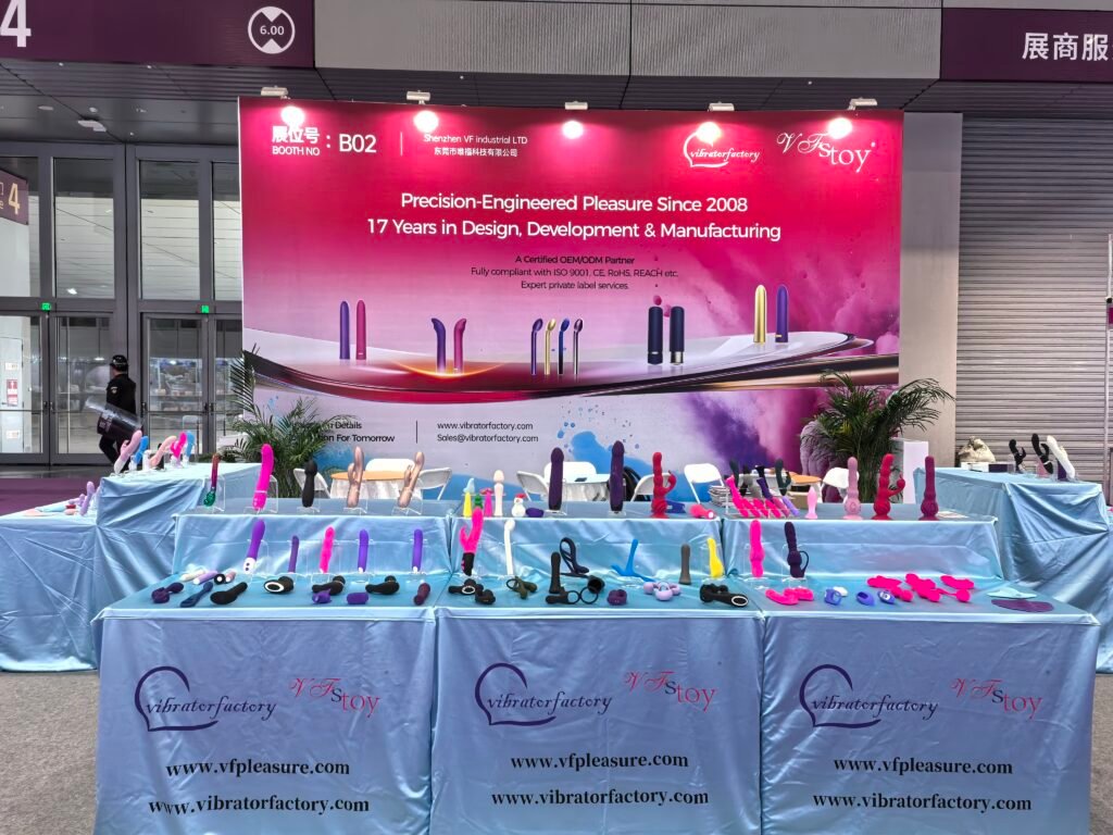 VF Pleasure exhibition booth with product displays and demonstrations