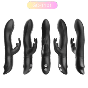 Sleek Black Silicone Rabbit Vibrator 7 Modes | Vibrator Factory GC-1101