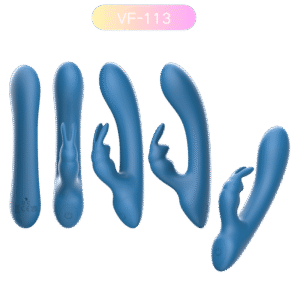 Compact Blue Silicone Rabbit Vibrator 7 Modes | Sex Toy Factory VF-113