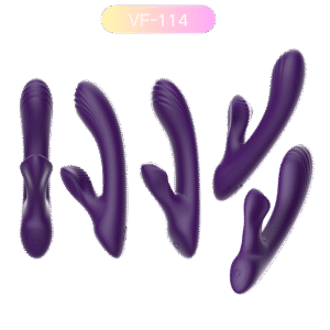 Textured Dual Motor Rabbit Vibrator Purple | Sex Toy Manufacturer VF-114