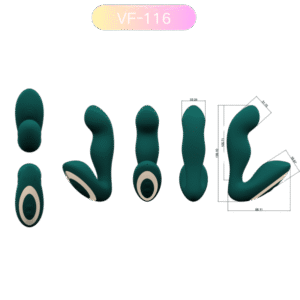 Teal Multi-Nodal Dual Rabbit Vibrator | Sex Toy Factory VF-116