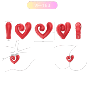 Red Heart-Shaped Clitoral Vibrator with Dual Arms | Toy Factory VF-163
