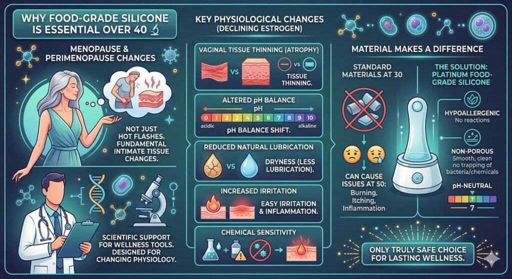 Physiological Changes Requiring Food-Grade Materials mature women intimate wellness physiology