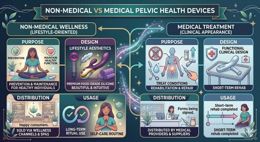 Non-Medical Pelvic Health Devices Design non-medical vs medical pelvic devices comparison