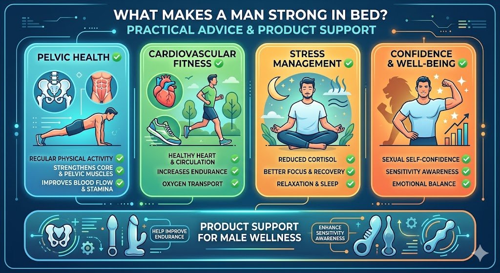 What Makes a Man Strong in Bed? Wellness, Pelvic Health, and Male Adult Toys What makes a man strong in bed pelvic health male wellness and male adult toys