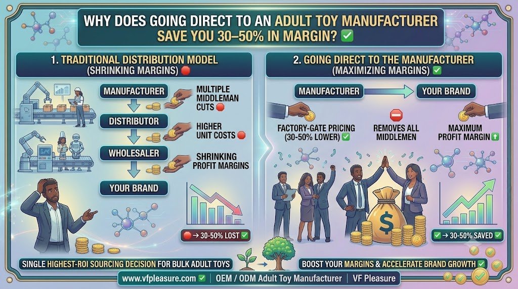 Why Going Direct to an Adult Toy Manufacturer Saves 30–50% in Margin — Bulk Sex Toys Pricing Guide Adult toy manufacturer direct sourcing margin advantage vs wholesaler distributor bulk sex toys pricing