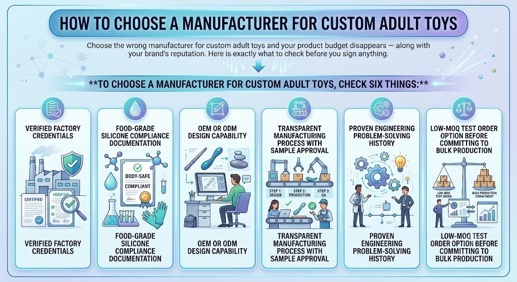 How to Choose a Manufacturer for Custom Adult Toys — OEM ODM Factory Checklist Guide How to choose a manufacturer for custom adult toys OEM ODM factory checklist guide