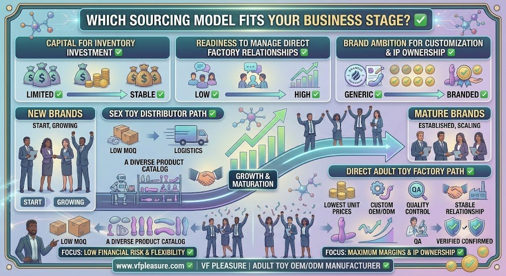 Which Sourcing Model Fits Your Adult Toy Business Stage? Distributor vs Factory Decision Framework Which sourcing model fits your adult toy business stage distributor vs factory decision framework brand capital