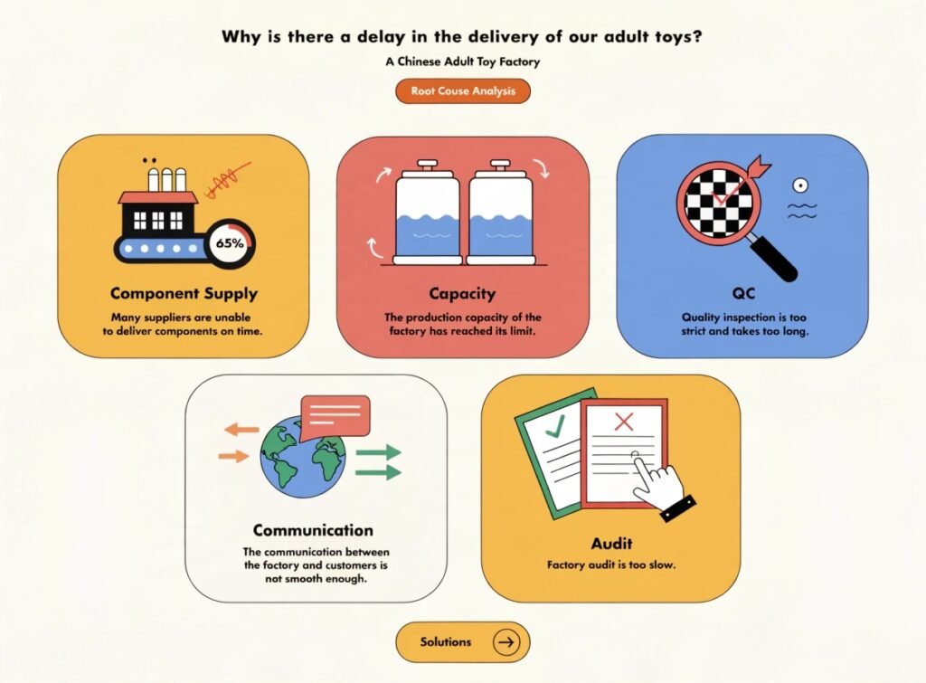 Why Chinese Adult Toy Factories Miss Delivery Deadlines — Root Causes Component Supply Capacity QC Communication Chinese adult toy factory delivery delay root causes component supply capacity QC communication audit