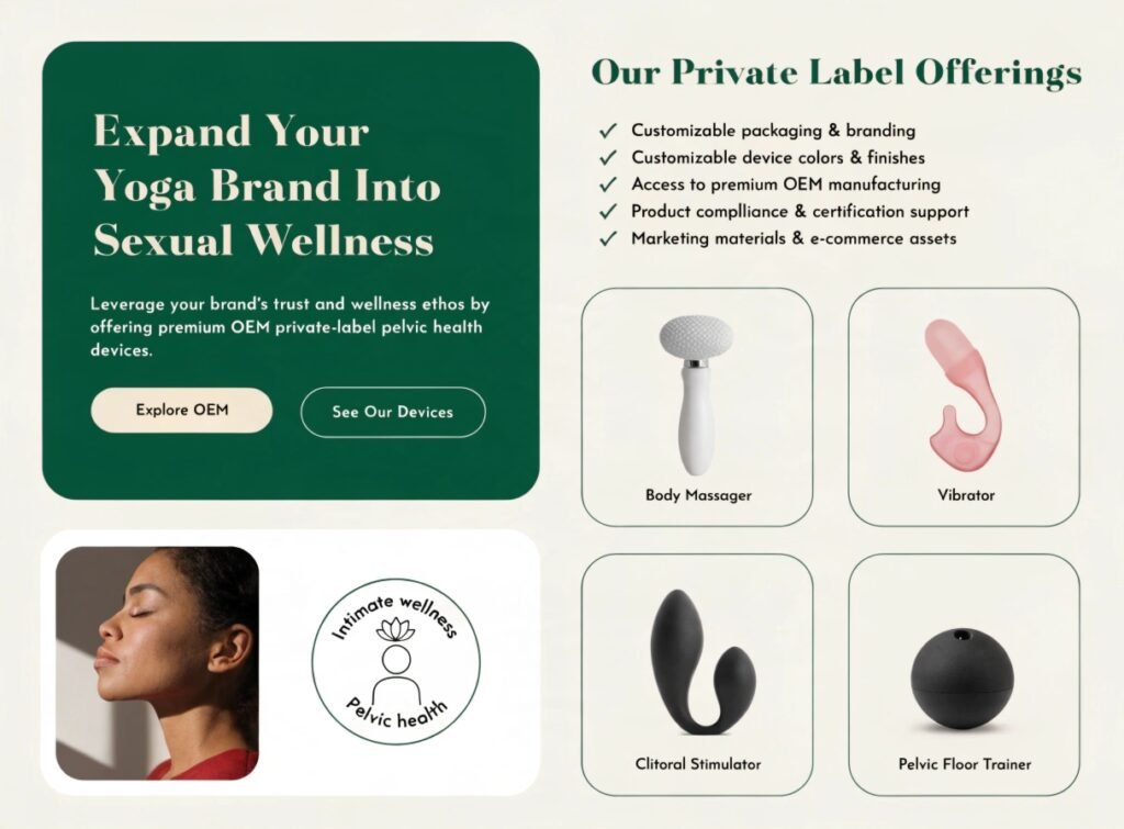 How to Expand Your Yoga Brand into Sexual Wellness — OEM Private Label Body Massager Pelvic Health Guide How to expand your yoga brand into sexual wellness OEM private label body massager pelvic health intimate wellness