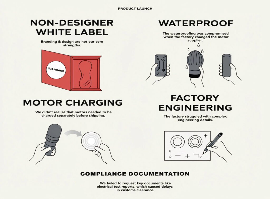 Real Production Problems That Could Derail a Non-Designer White Label Adult Toy Launch — Factory Engineering Prevention Guide Production problems non-designer white label adult toy brand launch waterproof motor charging compliance documentation factory engineering