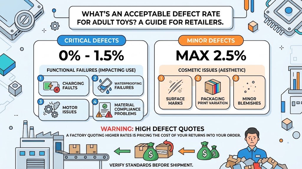 What Is an Acceptable Defect Rate in Adult Toy Manufacturing? Acceptable defect rate adult toy manufacturing critical minor defects QC threshold factory standard