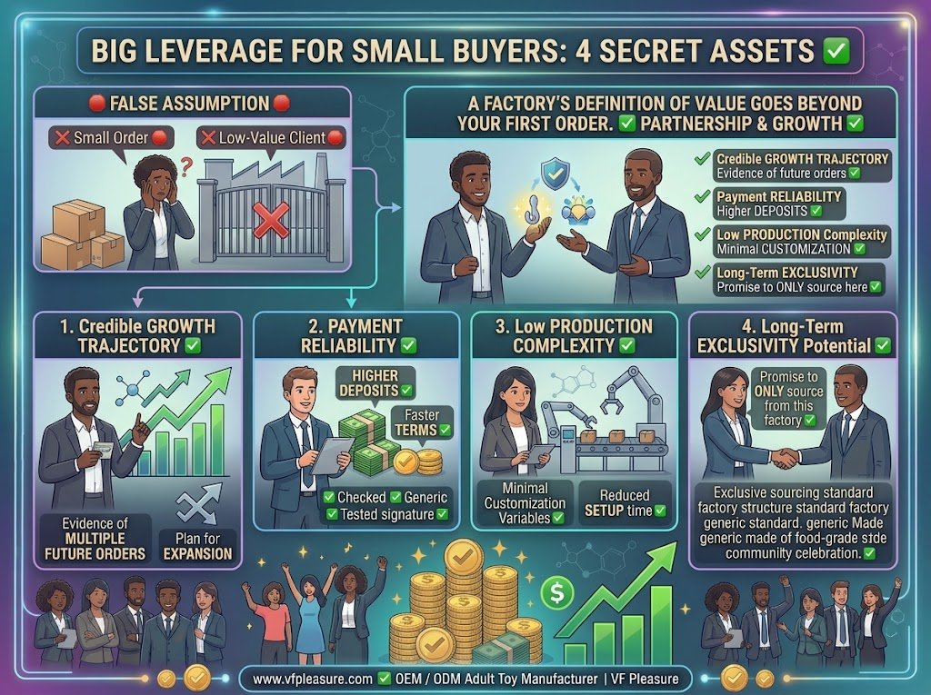 What Leverage Do You Have Negotiating MOQ with a Sex Toy Manufacturer? Small buyer leverage adult toy factory negotiation growth trajectory payment reliability low complexity exclusivity
