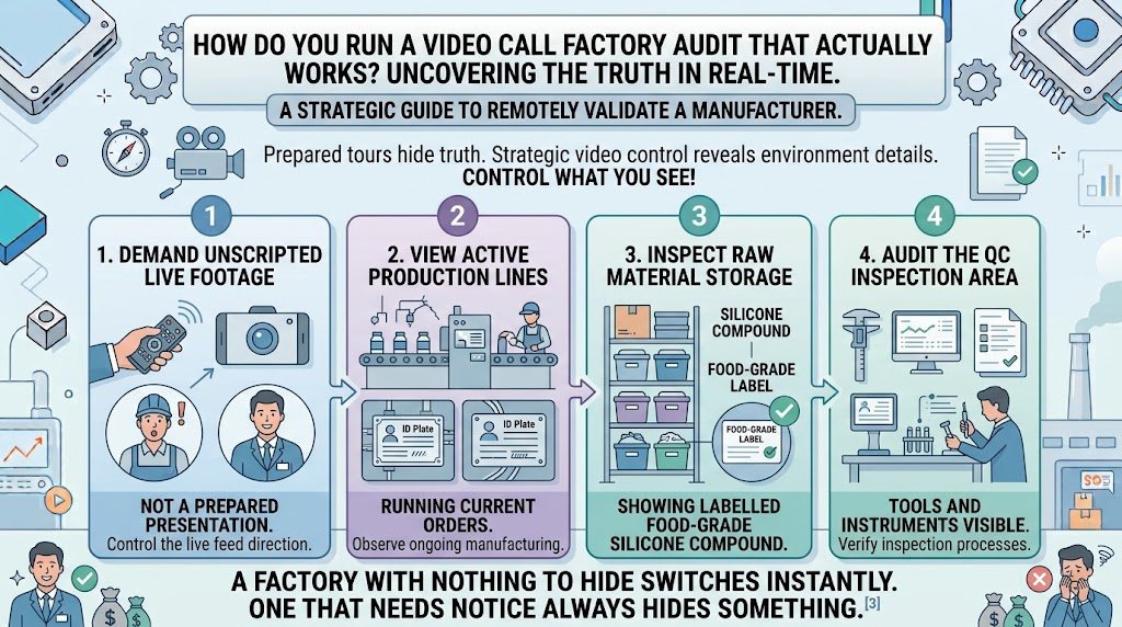 How to Run a Video Call Sex Toy Factory Audit That Actually Works Video call factory audit sex toy live production footage equipment plates raw material QC inspection unscripted
