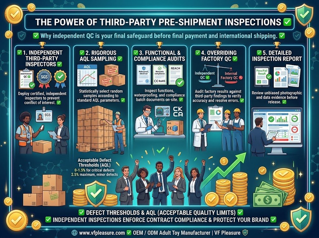 Should You Use a Third-Party Inspector for Private Label Sex Toy Orders? Third-party pre-shipment inspection private label sex toy SGS Bureau Veritas AQL sampling independent inspector factory QC
