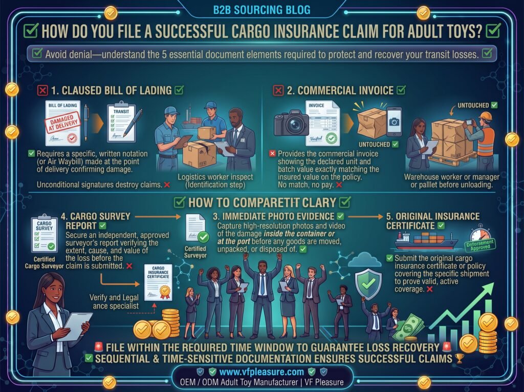 How to File a Successful Cargo Insurance Claim for Adult Toy Shipments Cargo insurance claim successful adult toy shipment bill of lading commercial invoice photos surveyor certificate
