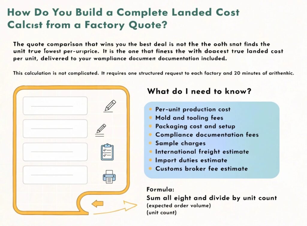 How to Build a Complete Landed Cost Calculation from a Sex Toy Factory Quote Complete landed cost calculation sex toy factory quote eight cost lines per unit production tooling packaging compliance freight