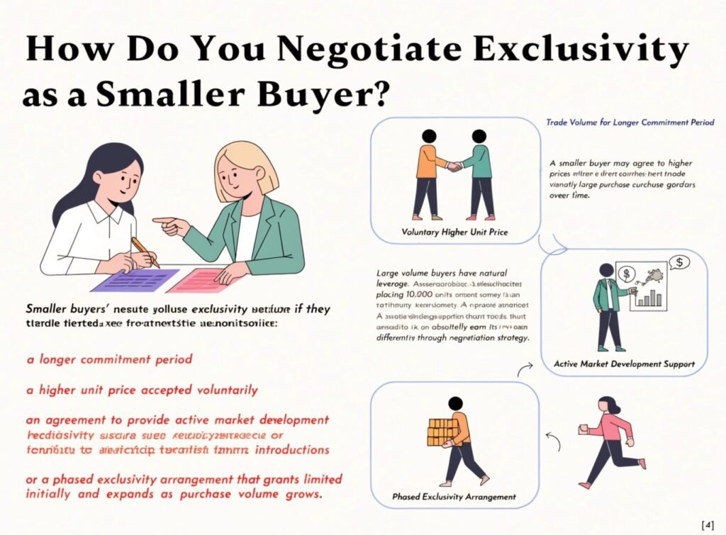 How Smaller Buyers Negotiate Exclusivity with Chinese Sex Toy Manufacturers Smaller buyer negotiate exclusivity adult toy manufacturer longer commitment higher price market development phased