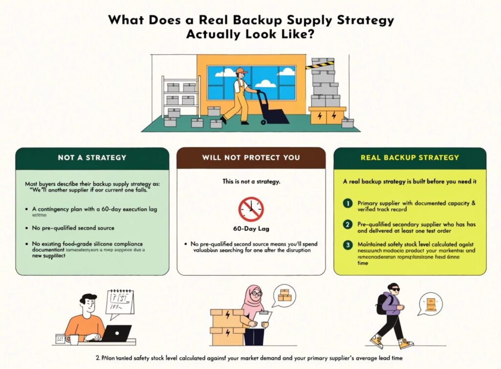Real backup supply strategy adult toys primary supplier secondary pre-qualified safety stock calculation