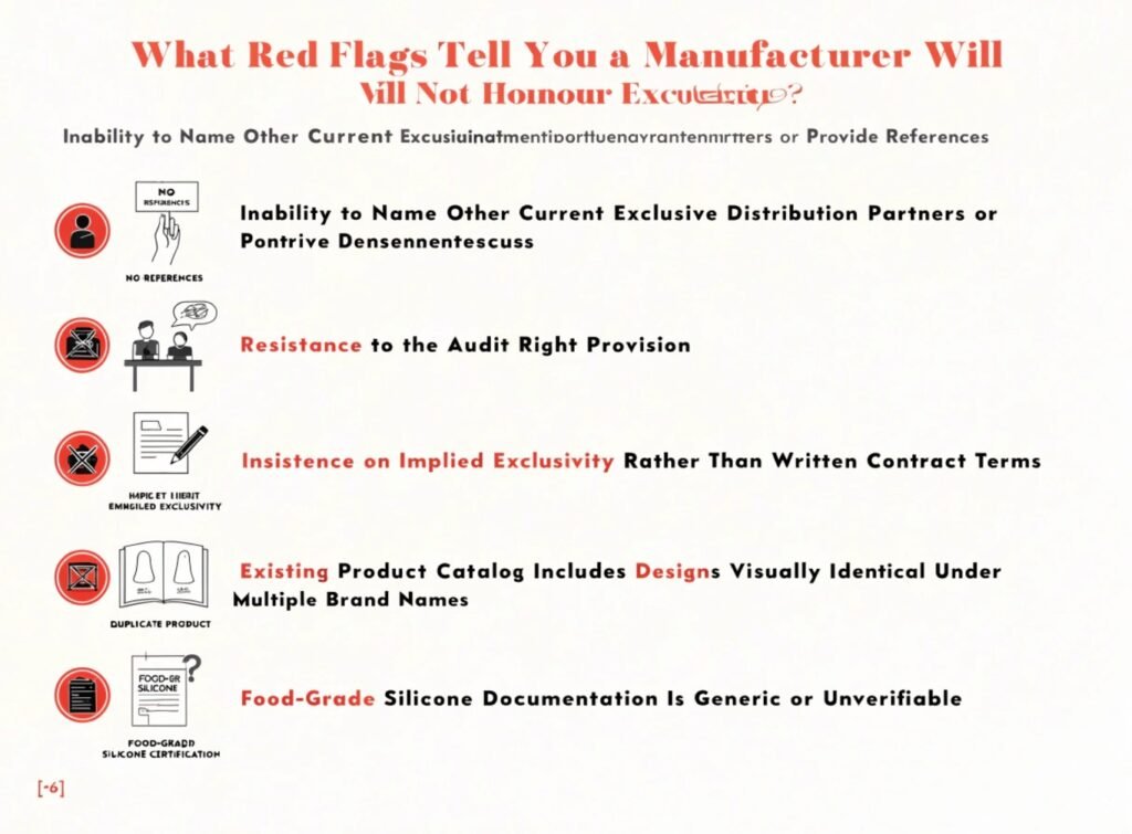 Red Flags That Tell You a Sex Toy Manufacturer Won't Honour Exclusivity Red flags Chinese sex toy manufacturer won't honour exclusivity audit resistance verbal only identical designs documentation